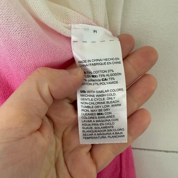 Chico’s Women’s 2 Orange White Pink Cardigan - Picture 3 of 5